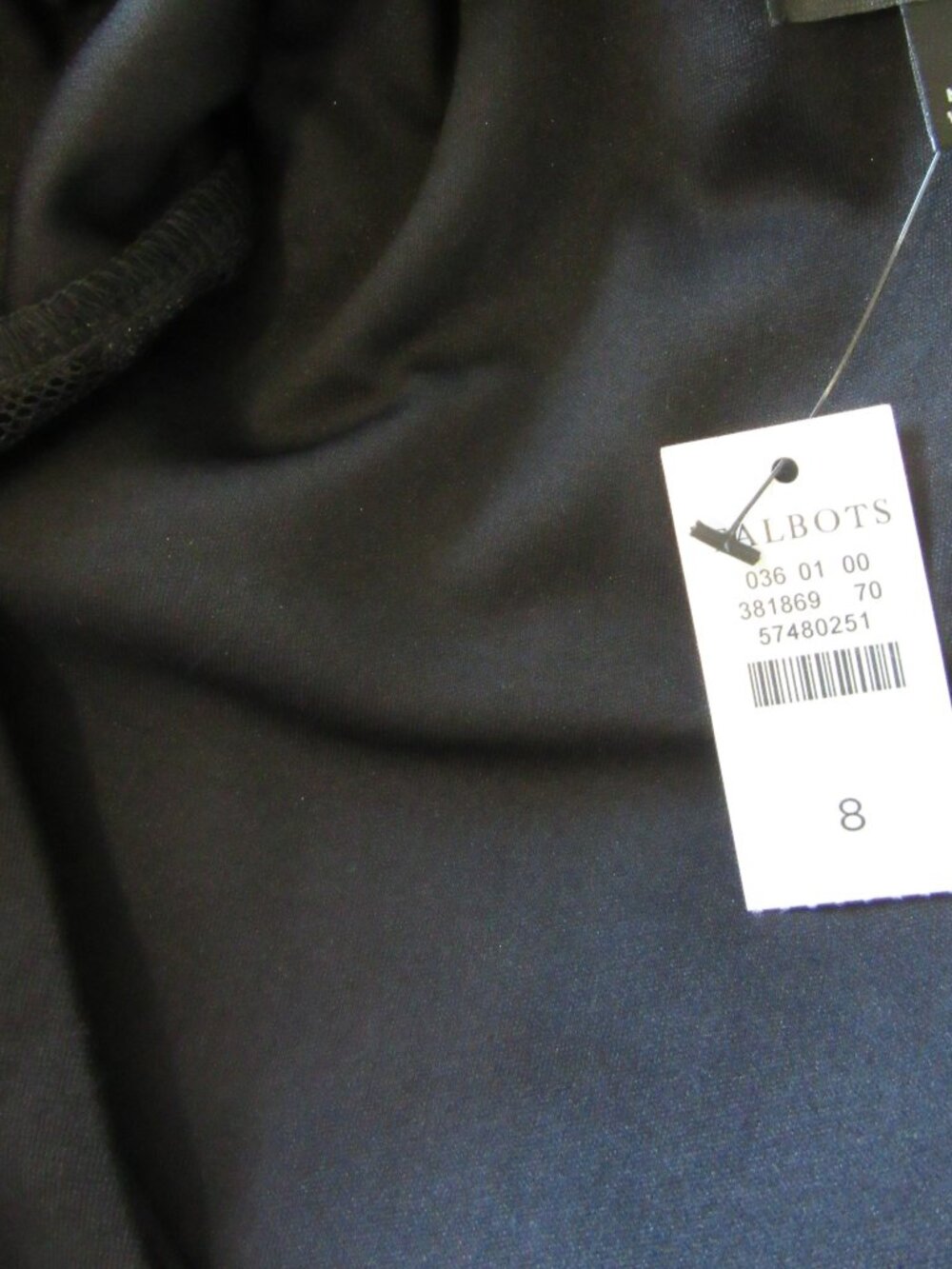 TALBOTS Black 8 Lace Sleeves Knee Length Evening Dress-NWT - Picture 3 of 3